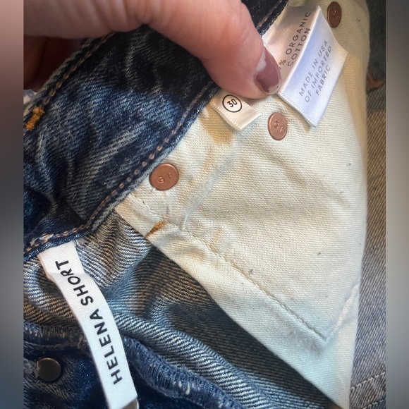 GRLFRND Blue Distressed Denim Shorts - Picture 4 of 5